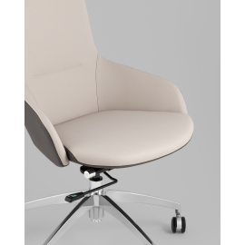 Кресло руководителя TopChairs Soulo светло-серый, серый