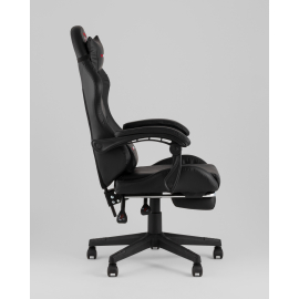 Кресло спортивное TopChairs Prophet с оттоманкой черный