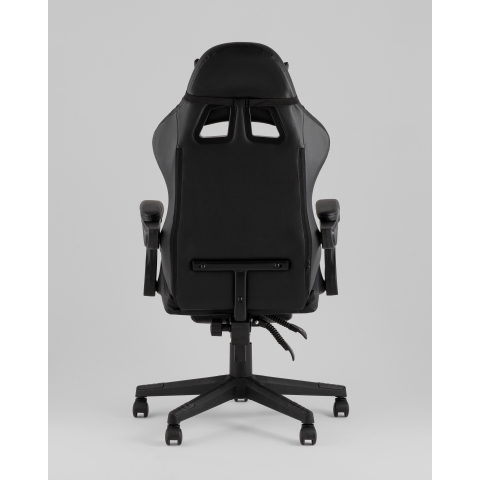 Кресло спортивное TopChairs Prophet с оттоманкой черный