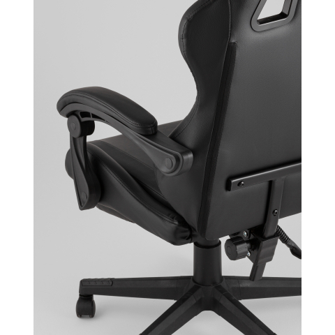 Кресло спортивное TopChairs Prophet с оттоманкой черный