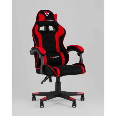 Кресло спортивное TopChairs Shadow ткань черно-красный