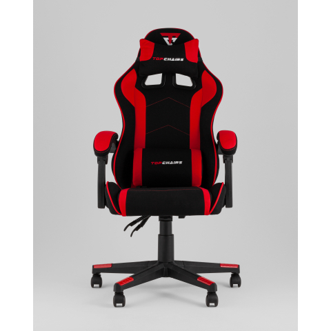 Кресло спортивное TopChairs Shadow ткань черно-красный