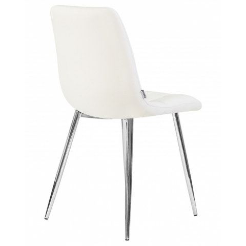 Стул обеденный ALEX, цвет сиденья белая экокожа (P-02), цвет основания хромированная сталь