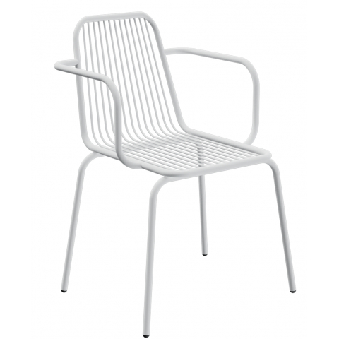 Металлический стул LaMeli с подлокотниками цвет белый