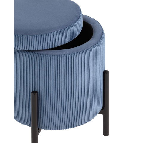 Пуф Дали с ящиком велюр бледно-синий