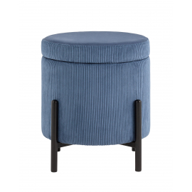 Пуф Дали с ящиком велюр бледно-синий