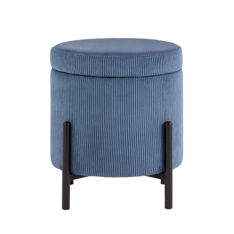 Пуф Дали с ящиком велюр бледно-синий