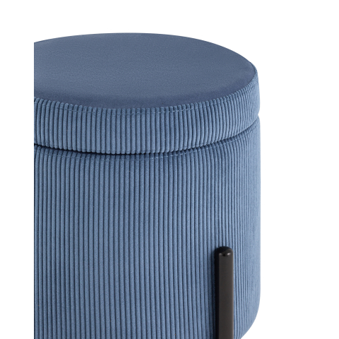 Пуф Дали с ящиком велюр бледно-синий