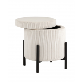 Пуф Дали с ящиком велюр молочный