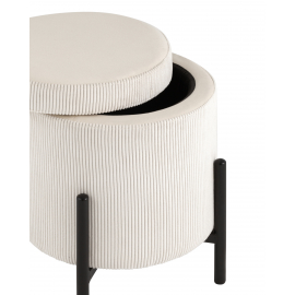 Пуф Дали с ящиком велюр молочный