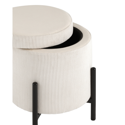 Пуф Дали с ящиком велюр молочный