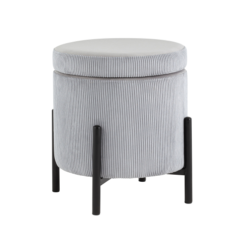 Пуф Дали с ящиком велюр светло-серый