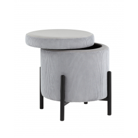 Пуф Дали с ящиком велюр светло-серый