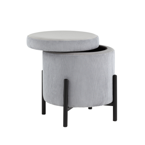 Пуф Дали с ящиком велюр светло-серый