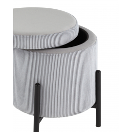 Пуф Дали с ящиком велюр светло-серый