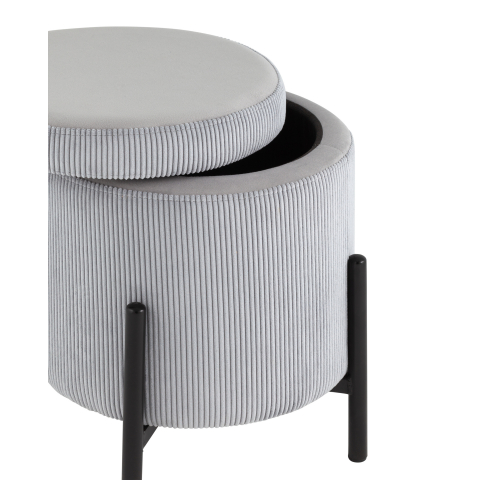 Пуф Дали с ящиком велюр светло-серый