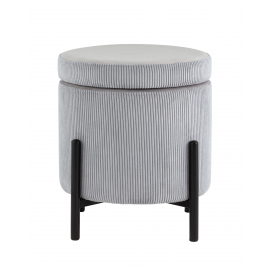 Пуф Дали с ящиком велюр светло-серый