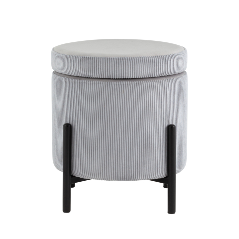 Пуф Дали с ящиком велюр светло-серый