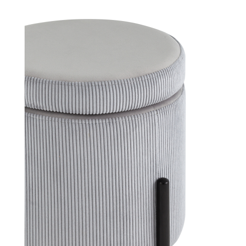 Пуф Дали с ящиком велюр светло-серый