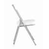 Складной стул Джонни экокожа белый каркас металлик
