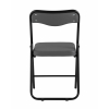 Складной стул Джонни экокожа серый каркас черный матовый