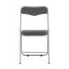 Складной стул Джонни экокожа серый каркас металлик