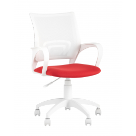 Кресло офисное TopChairs ST-BASIC-W красная ткань крестовина белый пластик