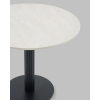 Стол круглый Фризбин D90, столешница МДФ ледяной камень, основание металл черный
