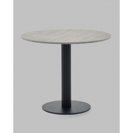 Стол круглый Фризбин D90, столешница МДФ сегни темный, основание металл черный