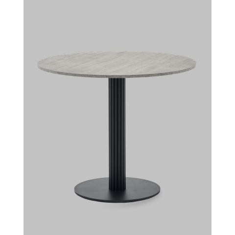 Стол круглый Фризбин D90, столешница МДФ сегни темный, основание металл черный