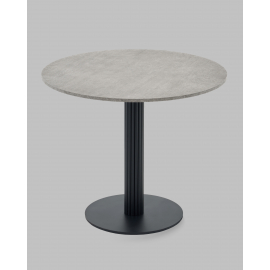 Стол круглый Фризбин D90, столешница МДФ сегни темный, основание металл черный