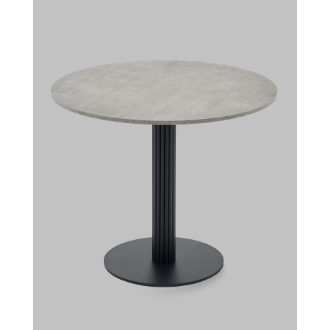 Стол круглый Фризбин D90, столешница МДФ сегни темный, основание металл черный