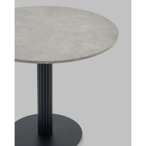 Стол круглый Фризбин D90, столешница МДФ сегни темный, основание металл черный