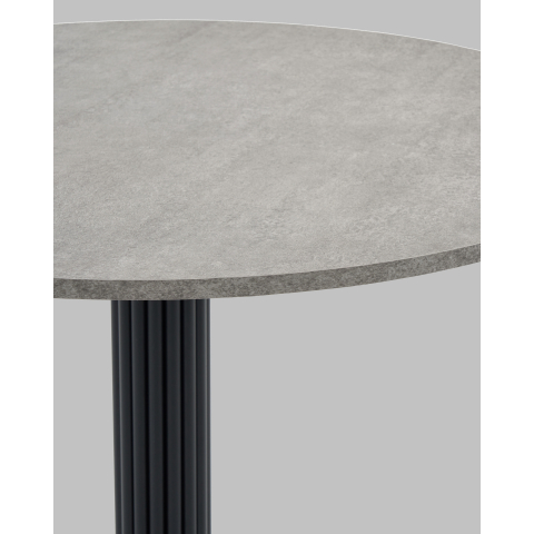 Стол круглый Фризбин D90, столешница МДФ сегни темный, основание металл черный