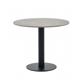 Стол круглый Фризбин D90, столешница МДФ сегни темный, основание металл черный