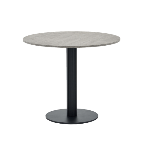 Стол круглый Фризбин D90, столешница МДФ сегни темный, основание металл черный