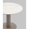Стол круглый Терралино D90 верх керамика белый матовый, основание металл латте