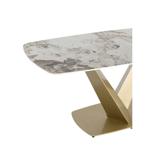 Стол обеденный Аврора 180*90 керамика светлая