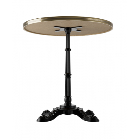 Стол Paris W d=800 мм цвет мраморный караджабей / латунь кромка из металла