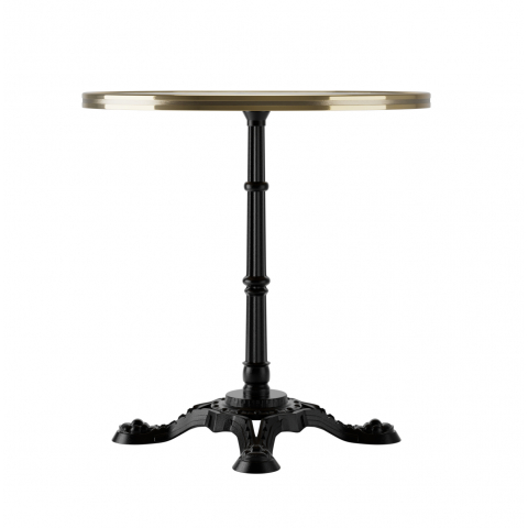 Стол Paris W d=800 мм цвет мраморный караджабей / латунь кромка из металла