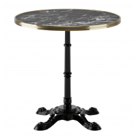 Стол Paris W d=800 мм цвет мраморный караджабей / латунь кромка из металла