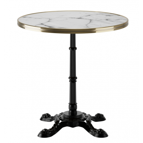 Стол Paris W d=800 мм цвет Мраморный опиум/латунь кромка из металла