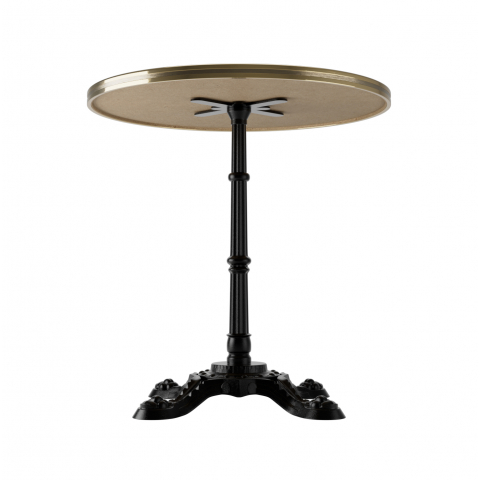 Стол Paris W d=800 мм цвет Мраморный опиум/латунь кромка из металла