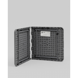 Стол-чемодан складной 122*61*74 см с регулировкой высоты серый