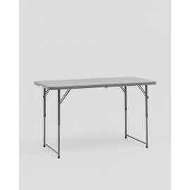 Стол-чемодан складной 122*61*74 см с регулировкой высоты серый