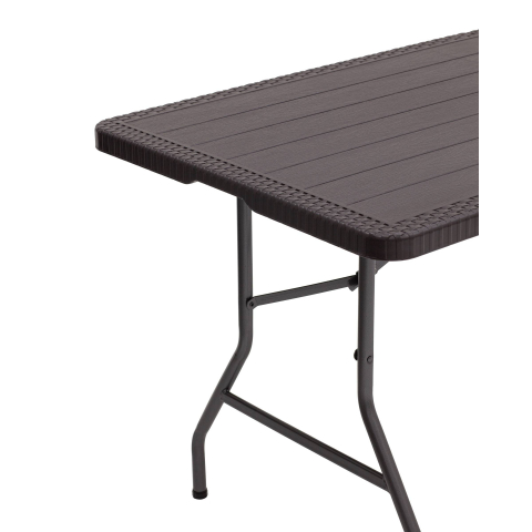 Стол складной чемодан пластиковый Кейт 180 коричневый