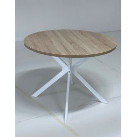 Стол ВЕГА D100 Дуб Бардолино белый каркас