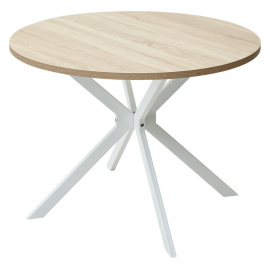 Стол ВЕГА D100 Дуб Бардолино белый каркас