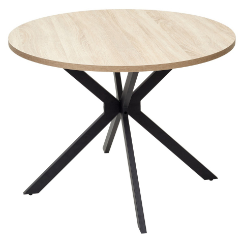 Стол ВЕГА D100 Дуб Бардолино черный каркас