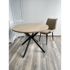 Стол ВЕГА D100 Дуб Бардолино черный каркас